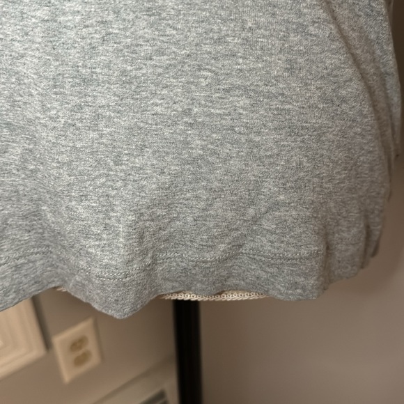 Three Dots Gray Tee Cut Out Neck Short Sleeves - Picture 3 of 8